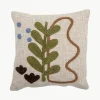 Besticktes Baumwoll-Kissen Batley mit floralem Motiv