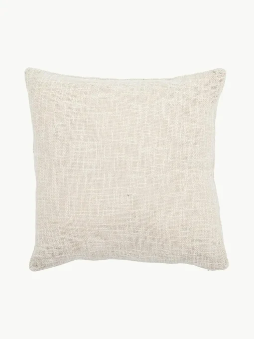 Besticktes Baumwoll-Kissen Batley mit floralem Motiv
