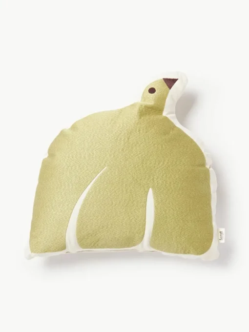 Besticktes Kissen Swif Bird aus Bio-Baumwolle