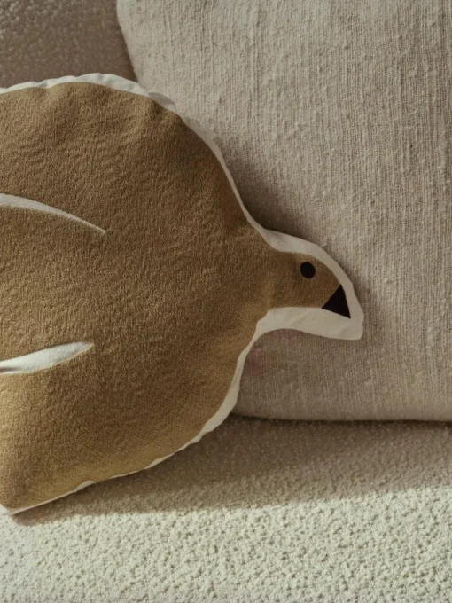 Besticktes Kissen Swif Bird aus Bio-Baumwolle