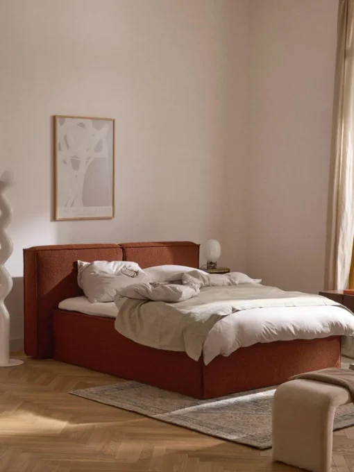 Bouclé-Boxspringbett Lennon