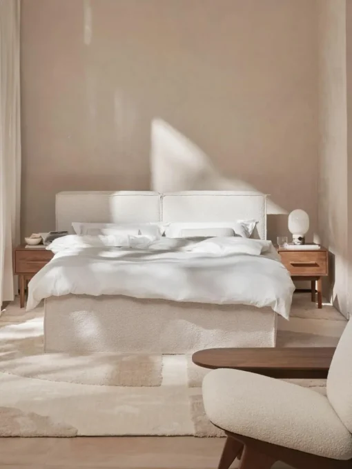 Bouclé-Boxspringbett Lennon