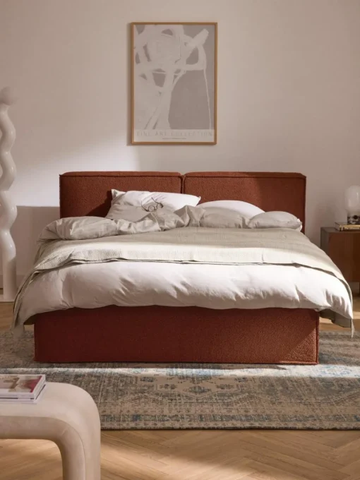 Bouclé-Boxspringbett Lennon