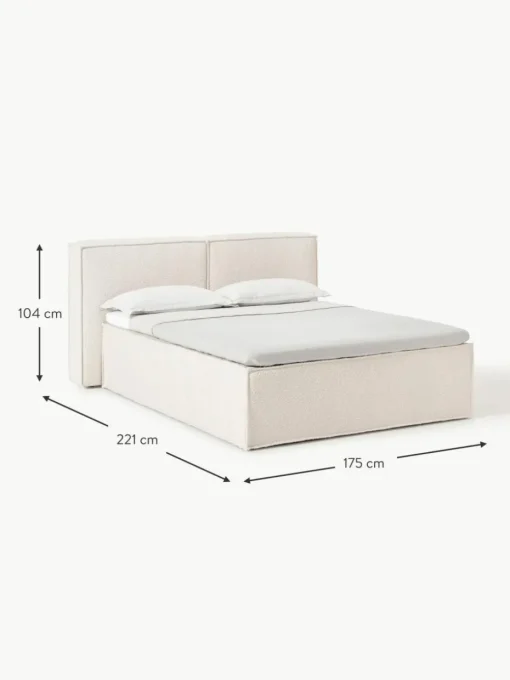 Bouclé-Boxspringbett Lennon