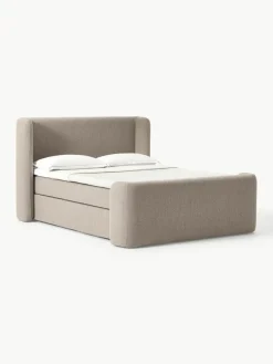 Bouclé-Boxspringbett Perla