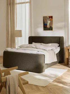 Bouclé-Boxspringbett Perla