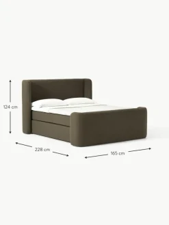 Bouclé-Boxspringbett Perla