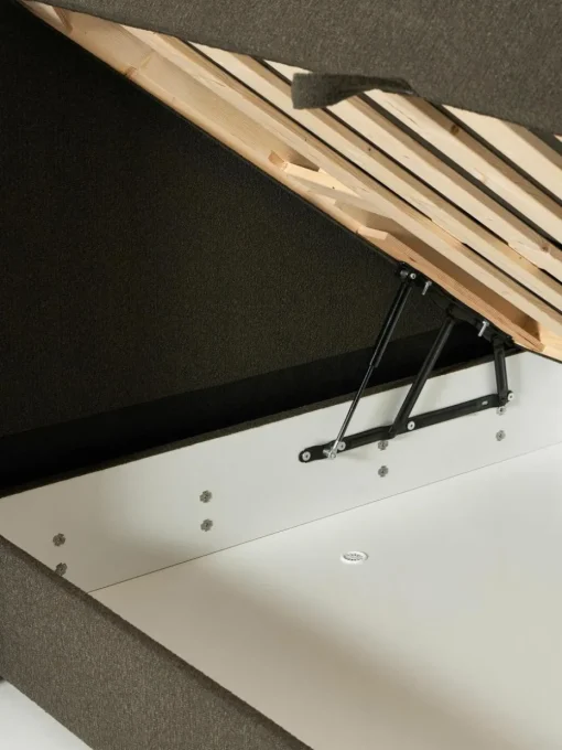 Bouclé-Boxspringbett Perla mit Stauraum