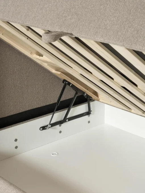 Bouclé-Boxspringbett Perla mit Stauraum