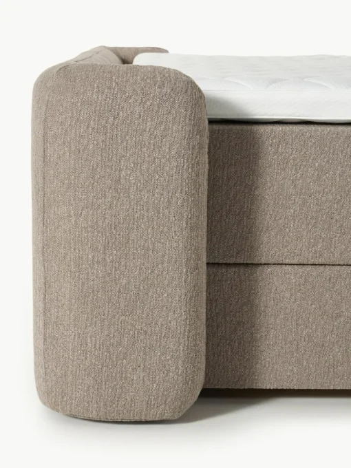 Bouclé-Boxspringbett Perla mit Stauraum