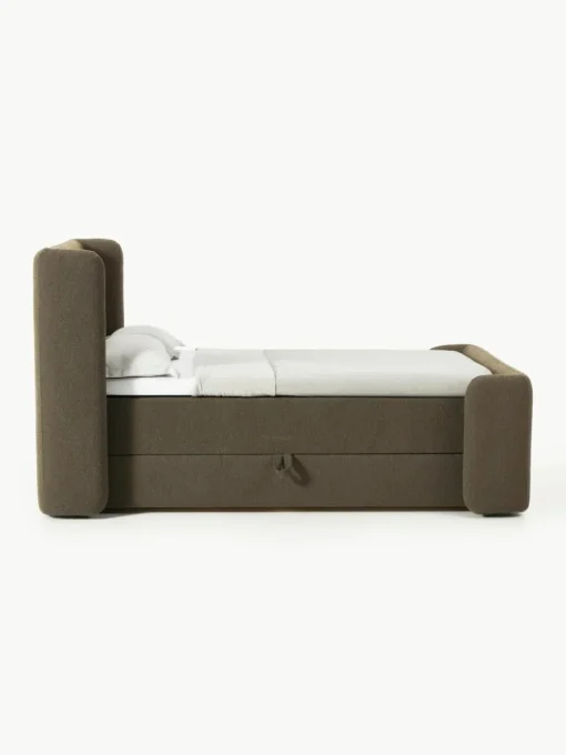 Bouclé-Boxspringbett Perla mit Stauraum