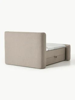 Bouclé-Boxspringbett Perla mit Stauraum