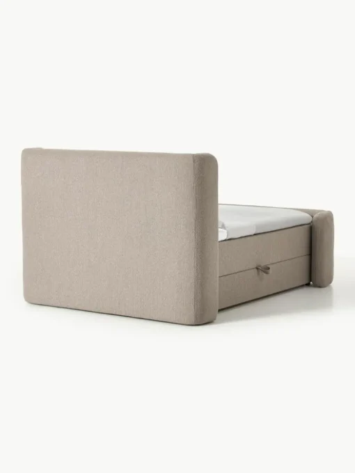 Bouclé-Boxspringbett Perla mit Stauraum