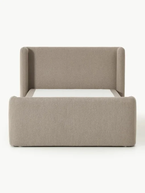 Bouclé-Boxspringbett Perla mit Stauraum