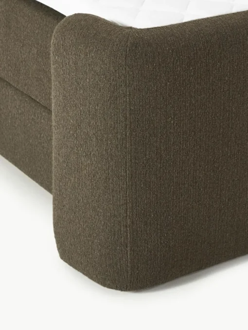 Bouclé-Boxspringbett Perla mit Stauraum