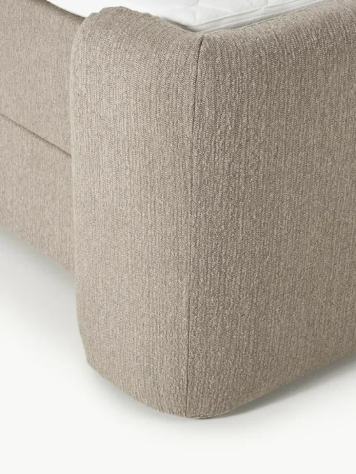 Bouclé-Boxspringbett Perla mit Stauraum