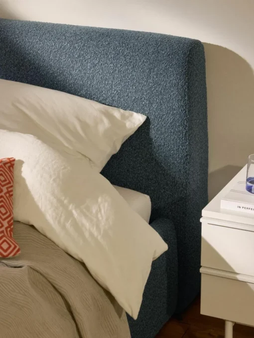 Bouclé-Einzelbett Cloud mit Stauraum