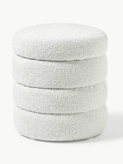 Bouclé-Hocker Alto mit Stauraum