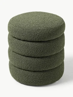 Bouclé-Hocker Alto mit Stauraum