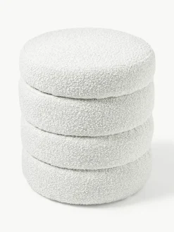 Bouclé-Hocker Alto mit Stauraum