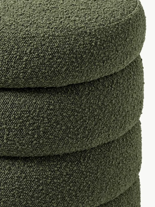 Bouclé-Hocker Alto mit Stauraum