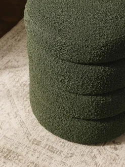 Bouclé-Hocker Alto mit Stauraum