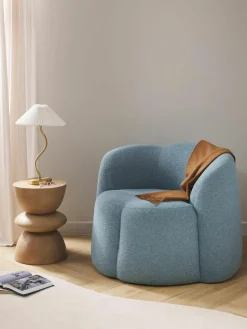 Bouclé-Loungesessel Fleur