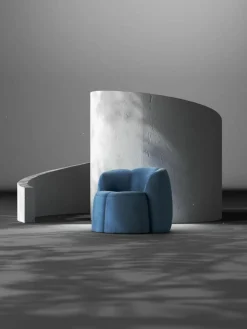 Bouclé-Loungesessel Fleur