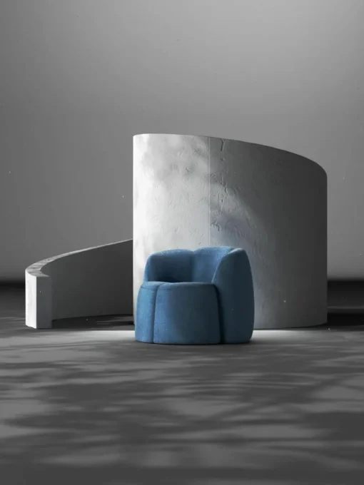 Bouclé-Loungesessel Fleur