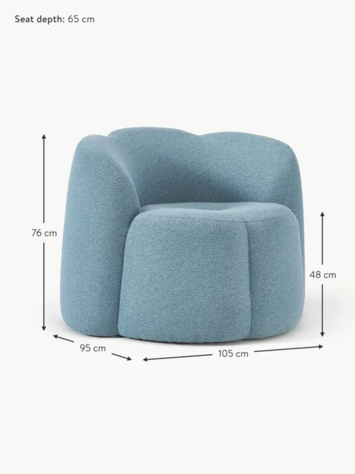 Bouclé-Loungesessel Fleur