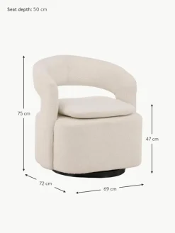 Bouclé-Loungesessel Laurel mit Drehfunktion
