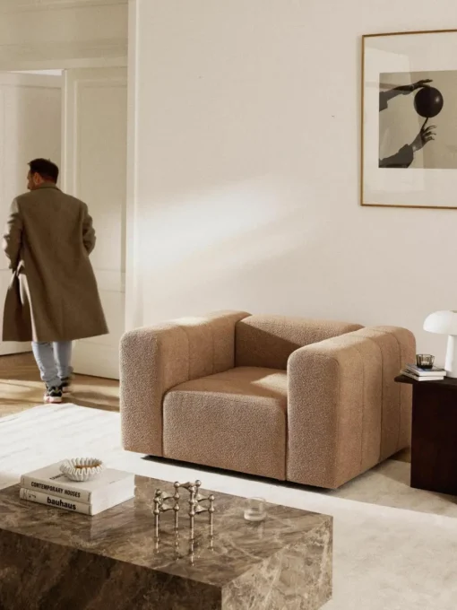Bouclé-Loungesessel Lena