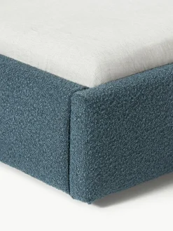 Bouclé-Polsterbett Cloud mit Stauraum