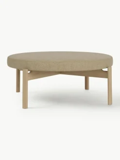 Bouclé-Pouf Passage aus Eichenholz