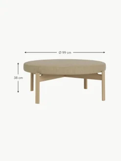 Bouclé-Pouf Passage aus Eichenholz