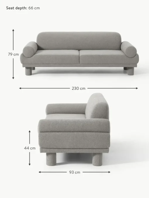 Bouclé-Sofa Lilo (3-Sitzer)
