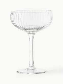 Champagnerschalen Astrid mit Rillenstruktur, 6 Stück