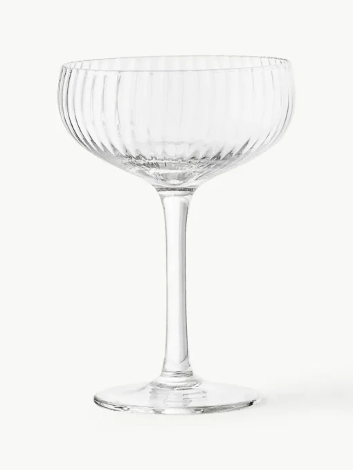 Champagnerschalen Astrid mit Rillenstruktur, 6 Stück