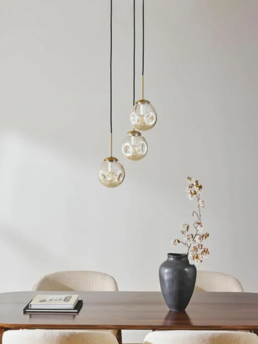 Cluster-Pendelleuchte Amora aus Glas