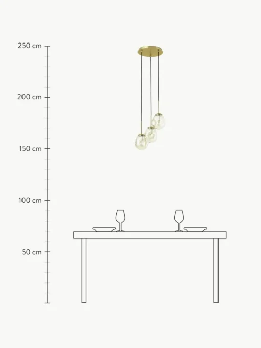 Cluster-Pendelleuchte Amora aus Glas