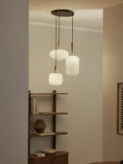 Cluster-Pendelleuchte Candela aus Opalglas