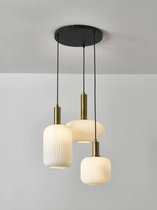 Cluster-Pendelleuchte Candela aus Opalglas