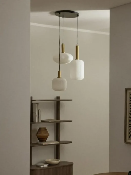 Cluster-Pendelleuchte Candela aus Opalglas