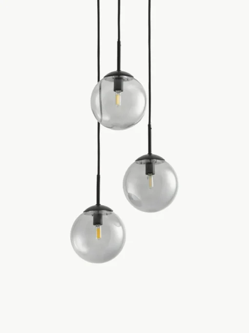 Cluster-Pendelleuchte Edie aus Rauchglas