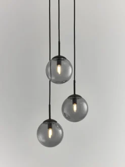 Cluster-Pendelleuchte Edie aus Rauchglas