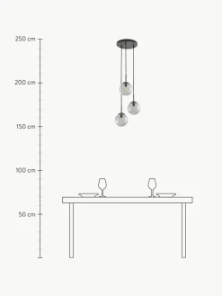 Cluster-Pendelleuchte Edie aus Rauchglas