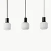 Cluster-Pendelleuchte Milford Mini aus mundgeblasenem Opalglas