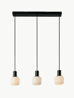 Cluster-Pendelleuchte Milford Mini aus mundgeblasenem Opalglas