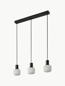 Cluster-Pendelleuchte Milford Mini aus mundgeblasenem Opalglas