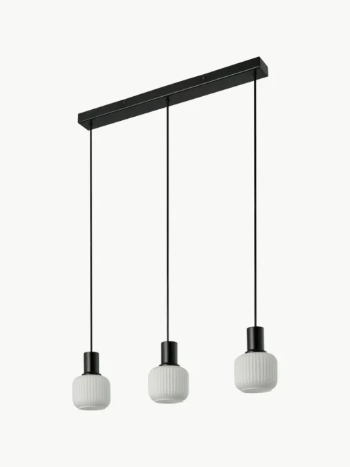 Cluster-Pendelleuchte Milford Mini aus mundgeblasenem Opalglas